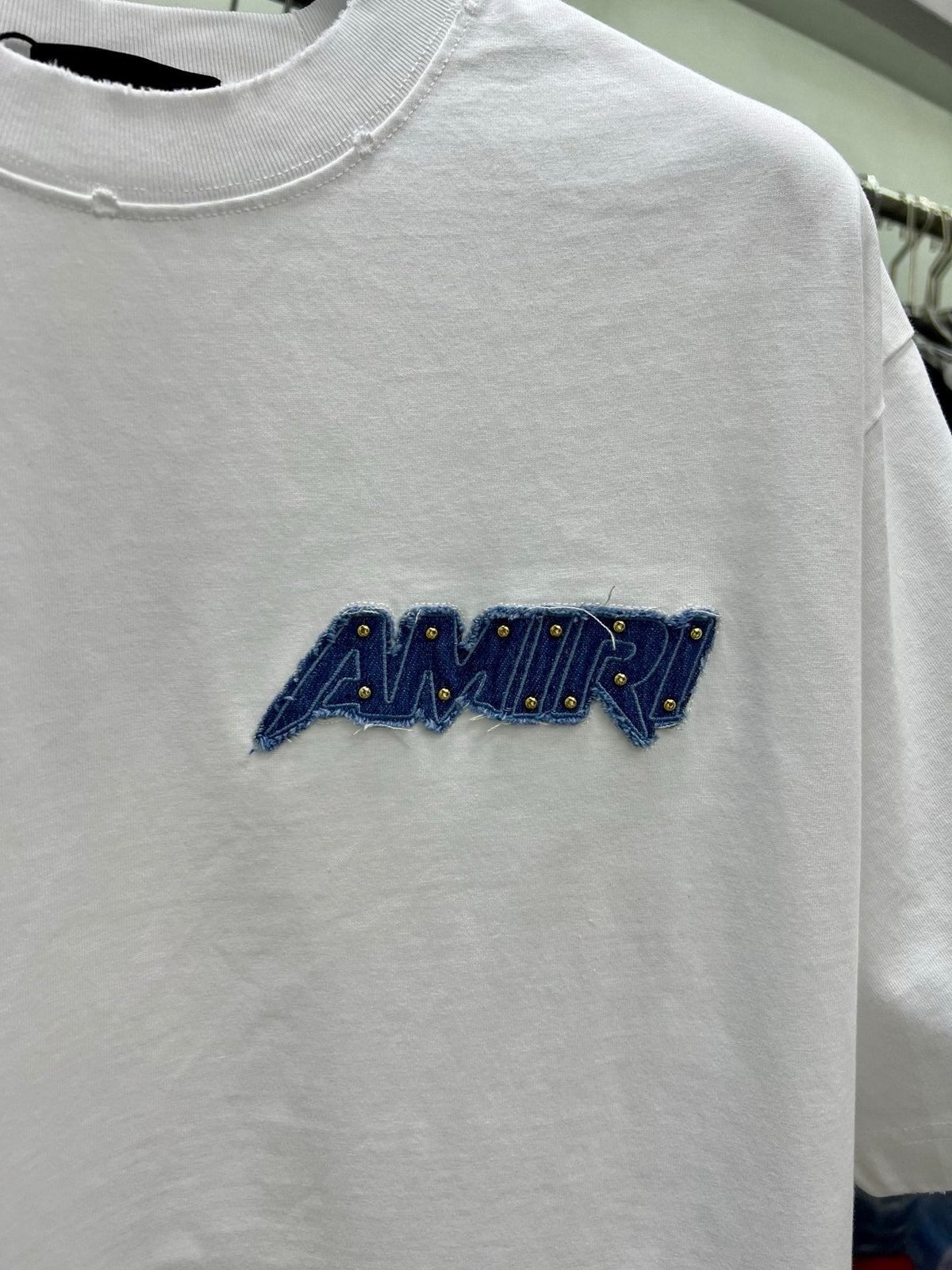 AMIRI Denim Patch MA Logo Short-Sleeve Crew Neck T-Shirt