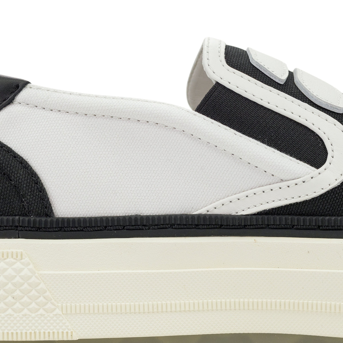 White/Black Skel Top Slip On Sneakers