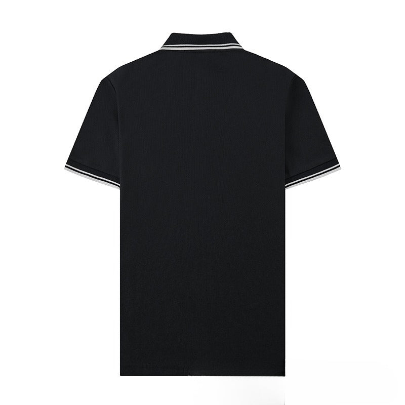 Stone Island Compass Patch Striped Collar Short Sleeve Polo Streetwear