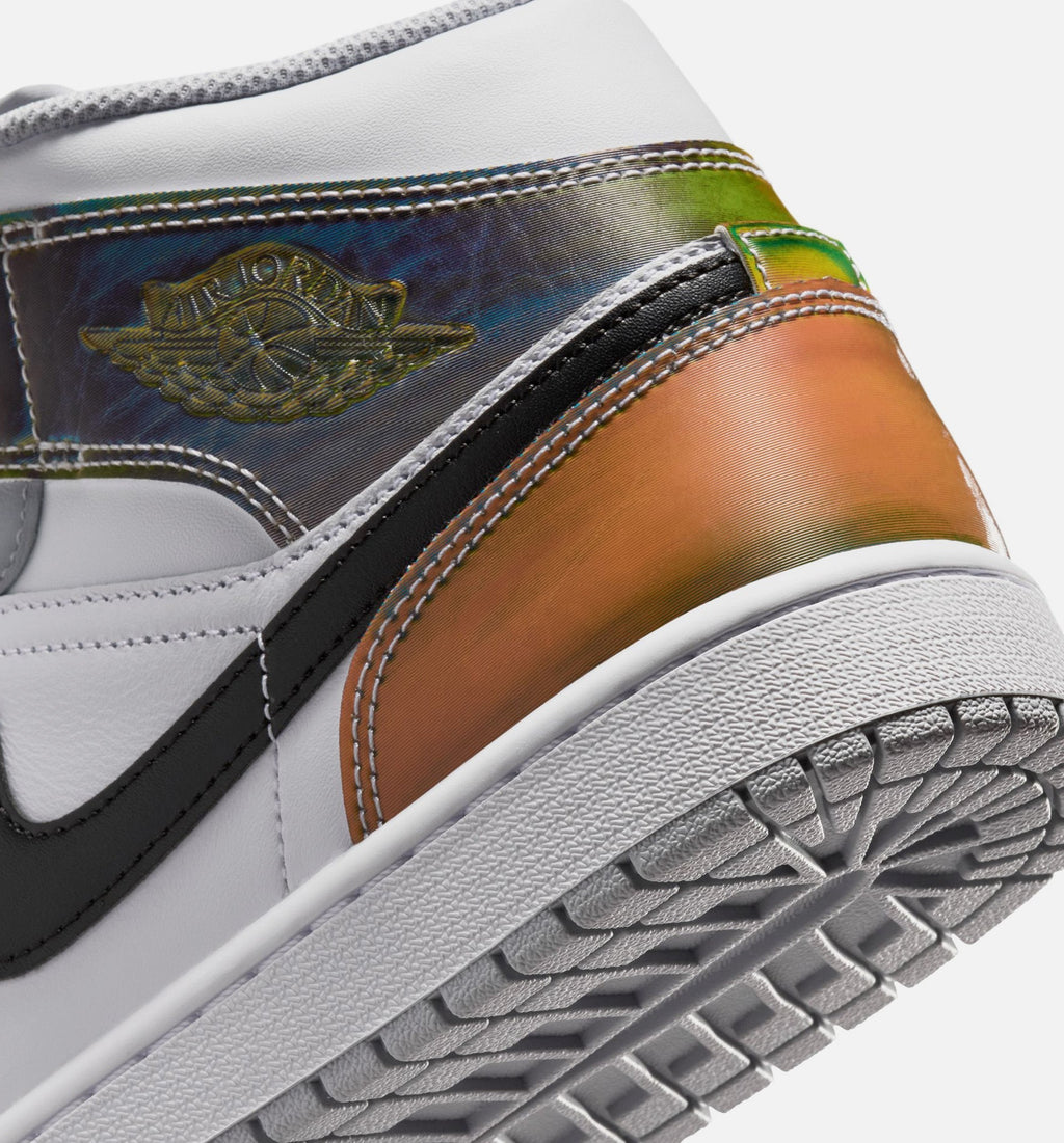Air Jordan 1 Mid SE Men's Lifestyle Sneakers - Black/White/Wolf Grey