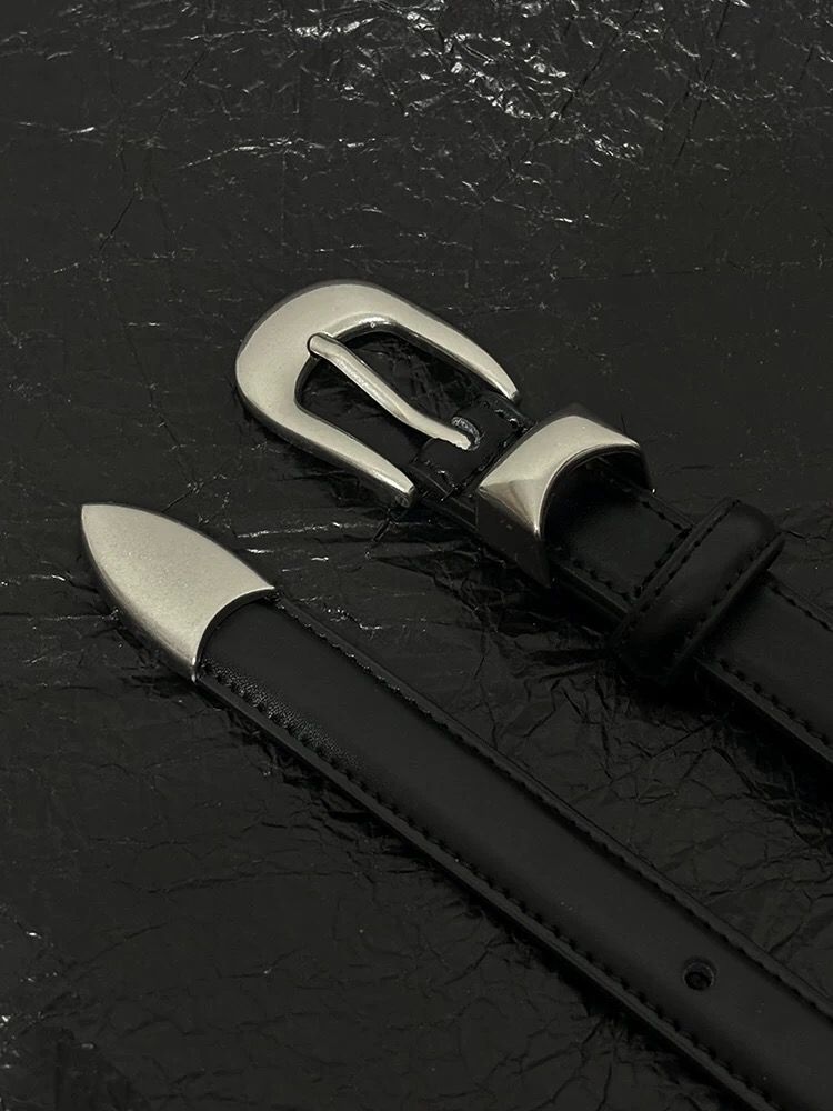 Our Legacy Vintage Metal Buckle Full Grain Leather Unisex Waist Belt