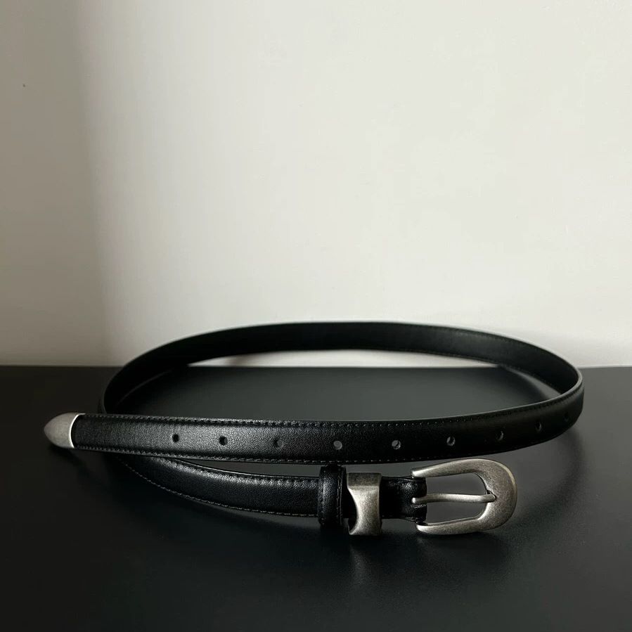 Our Legacy Vintage Metal Buckle Full Grain Leather Unisex Waist Belt