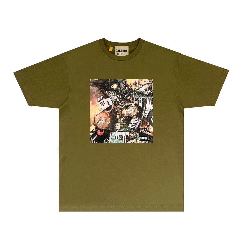 Gallery Dept T Shirt Retro Printed Loose Short-Sleeved Shirt