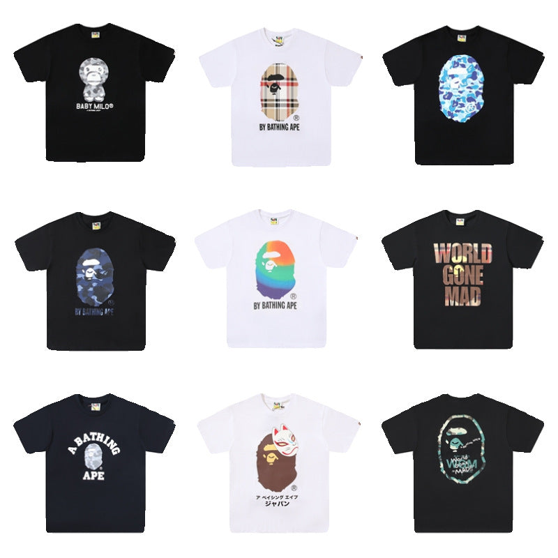 BAPE Ape Head Graphic Tee Loose Unisex Streetwear T-Shirt