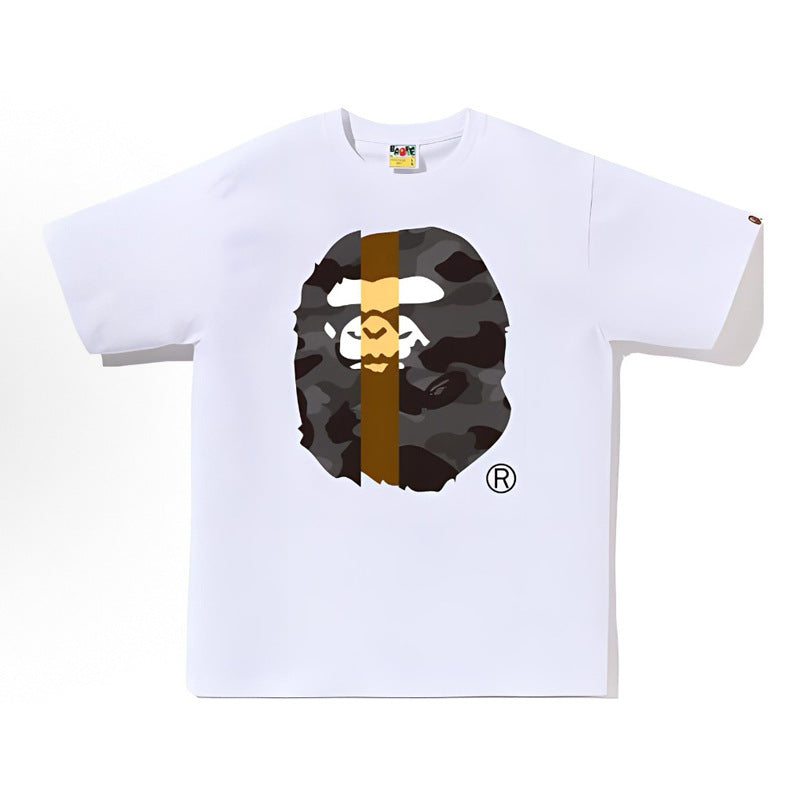 BAPE Ape Head Shark Print Loose Casual Unisex Short Sleeve T-Shirt
