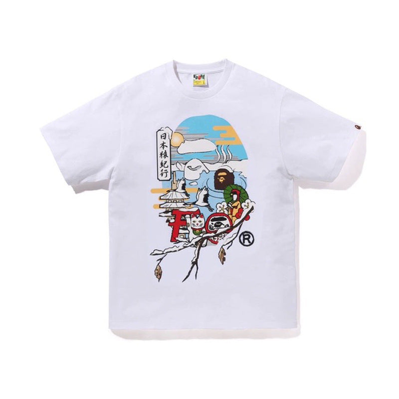 Bape Ape Head Shark Koi Fuji Graphic Oversized Tee Streetwear Unisex