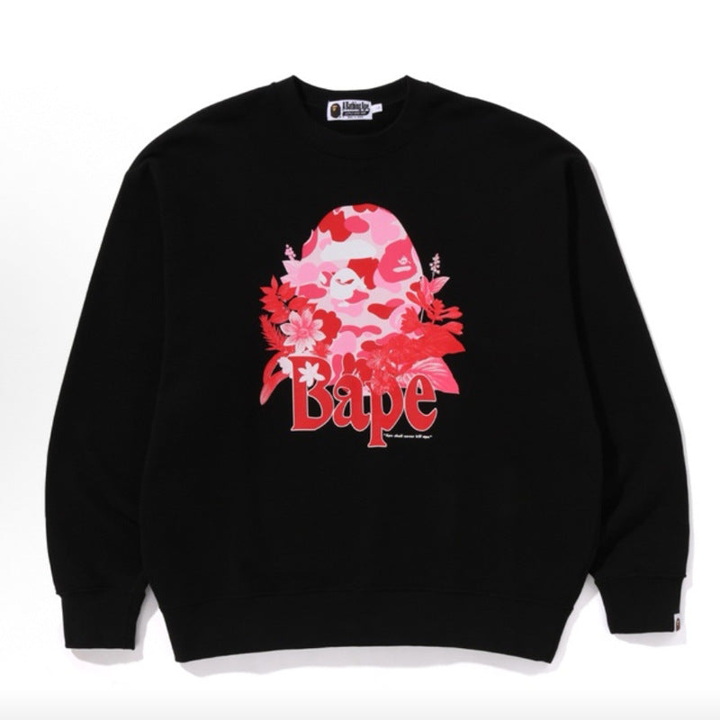 Bape Camo Ape Head Graphic Washed Oversized Crewneck Streetwear