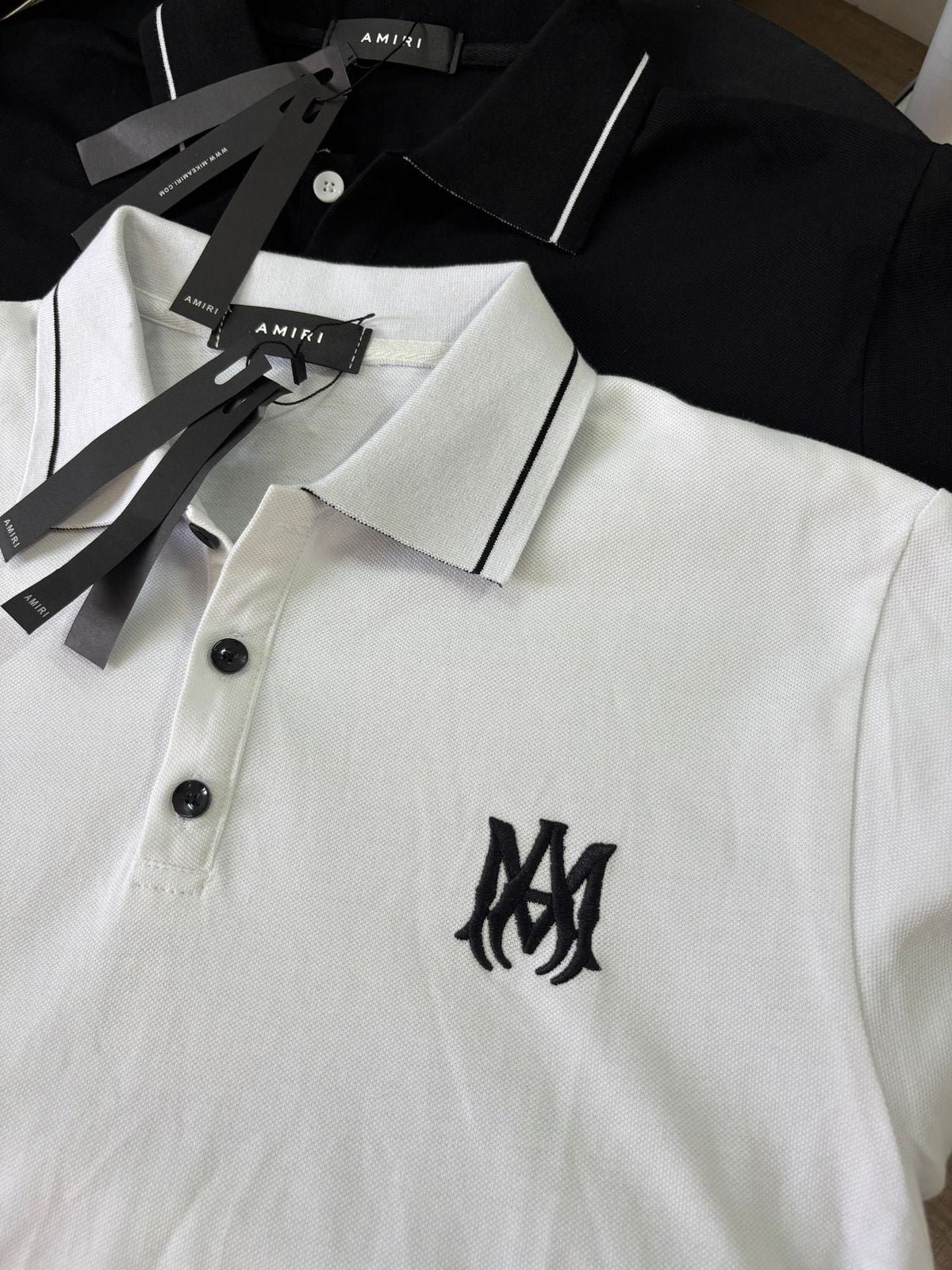 Amiri Embroidered Letter Loose Short Sleeve Polo Shirt Unisex