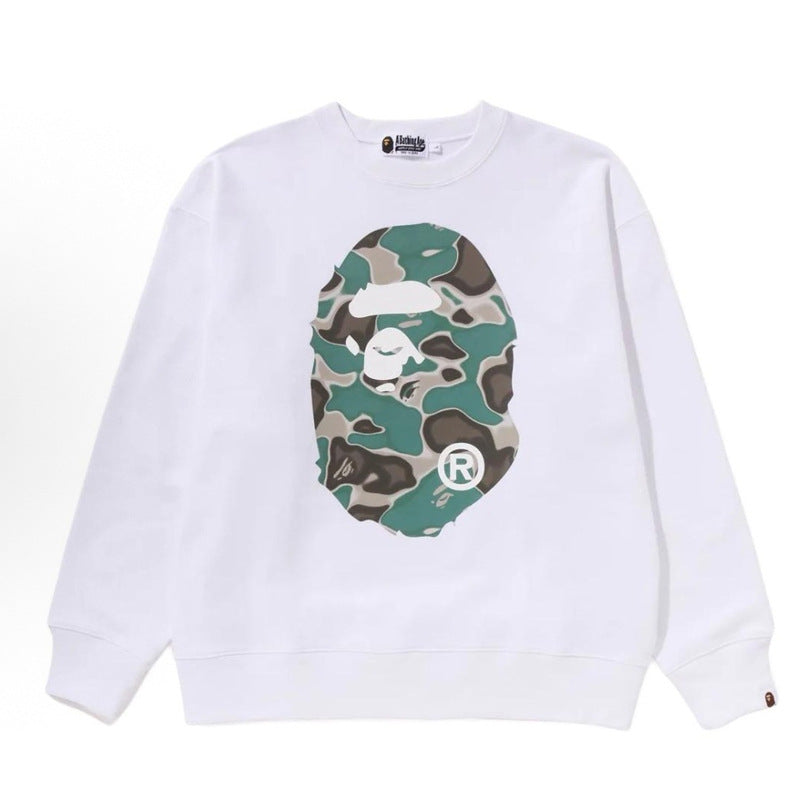 Bape Camo Ape Head Graphic Washed Oversized Crewneck Streetwear