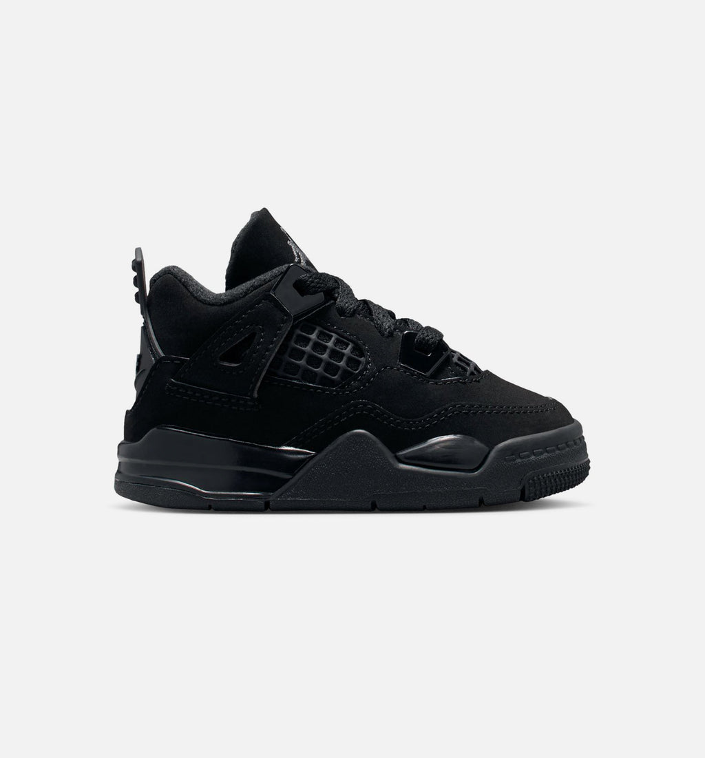 Air Jordan 4 Retro Black Cat – Infant & Toddler Lifestyle Shoe | Black/Light Graphite