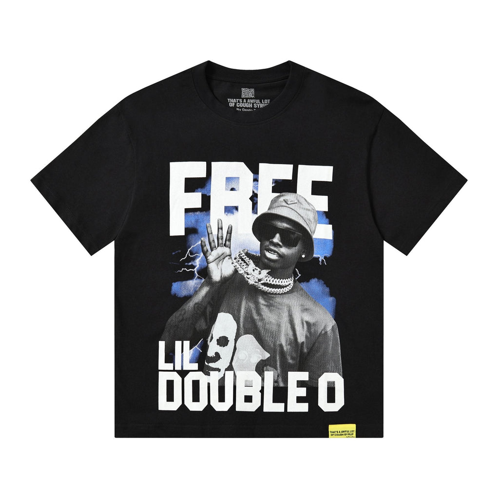 THAT'S A AWFUL LOT OF COUGH SYRUP White & Blue Graphic T-Shirt