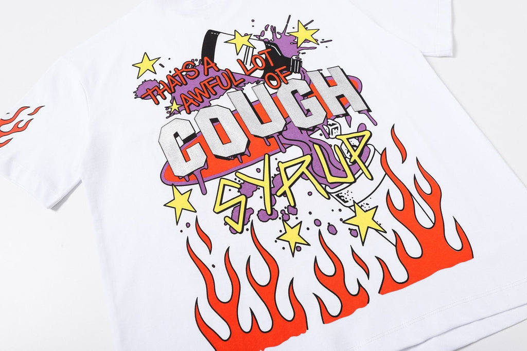 THAT'S A AWFUL LOT OF COUGH SYRUP Flame Graphic Short-Sleeve T-Shirt