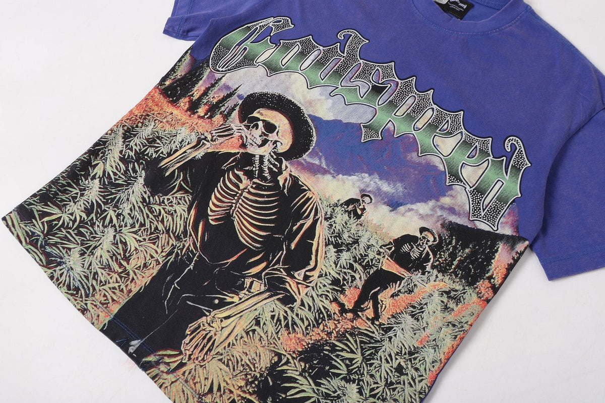 Godspeed Skeleton Landscape Graphic T-Shirt