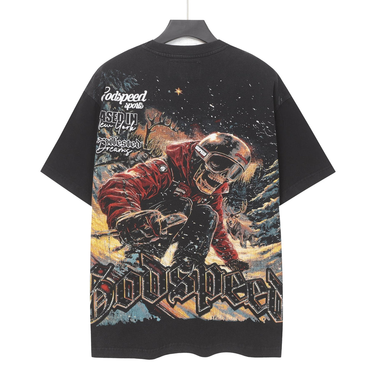Godspeed Skull Skier Graphic Short-Sleeve T-Shirt