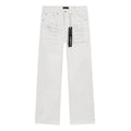 Purple Brand White Distressed Straight-Leg Button-Fly Jeans