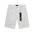 Purple Brand White Paint-Splatter Denim Shorts