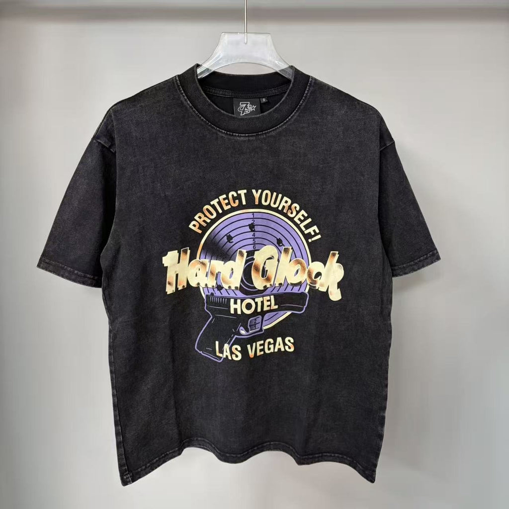 TRIPLE SEVENS Hard Glock Hotel Las Vegas Washed Graphic T-Shirt