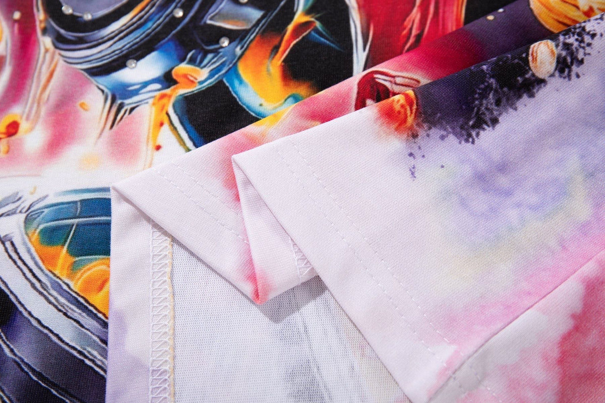 MAJESTIK Watercolor Tie-Dye Graphic T-Shirt