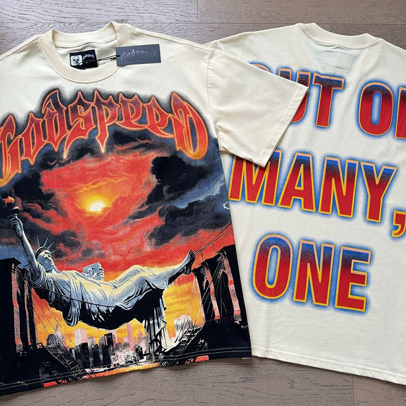 Godspeed Out of Many One Statue Graphic T-Shirt