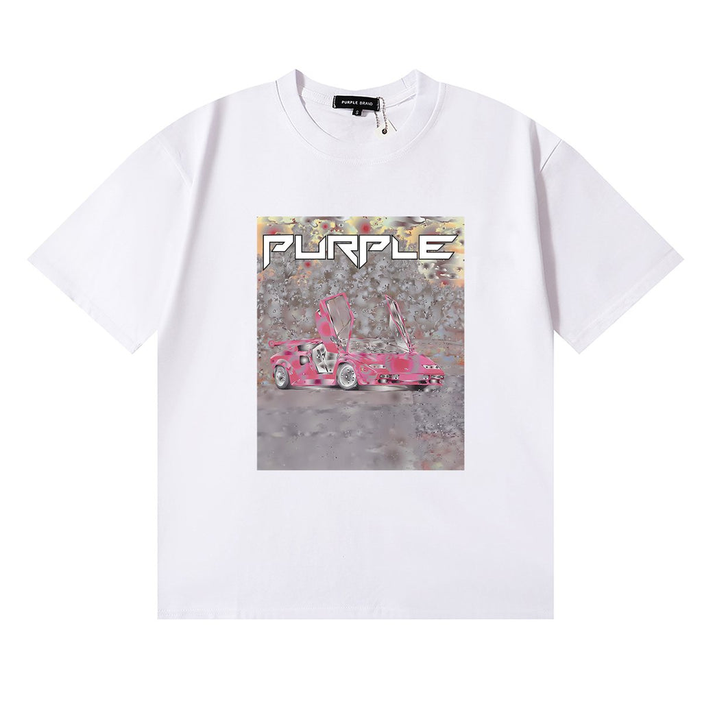Purple Brand Ditched Car Graphic T-Shirt