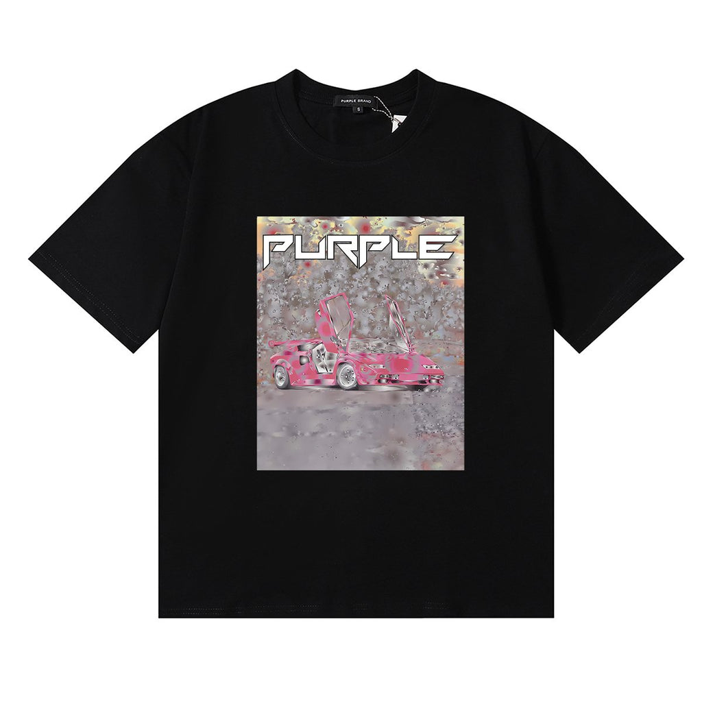 Purple Brand Ditched Car Graphic T-Shirt