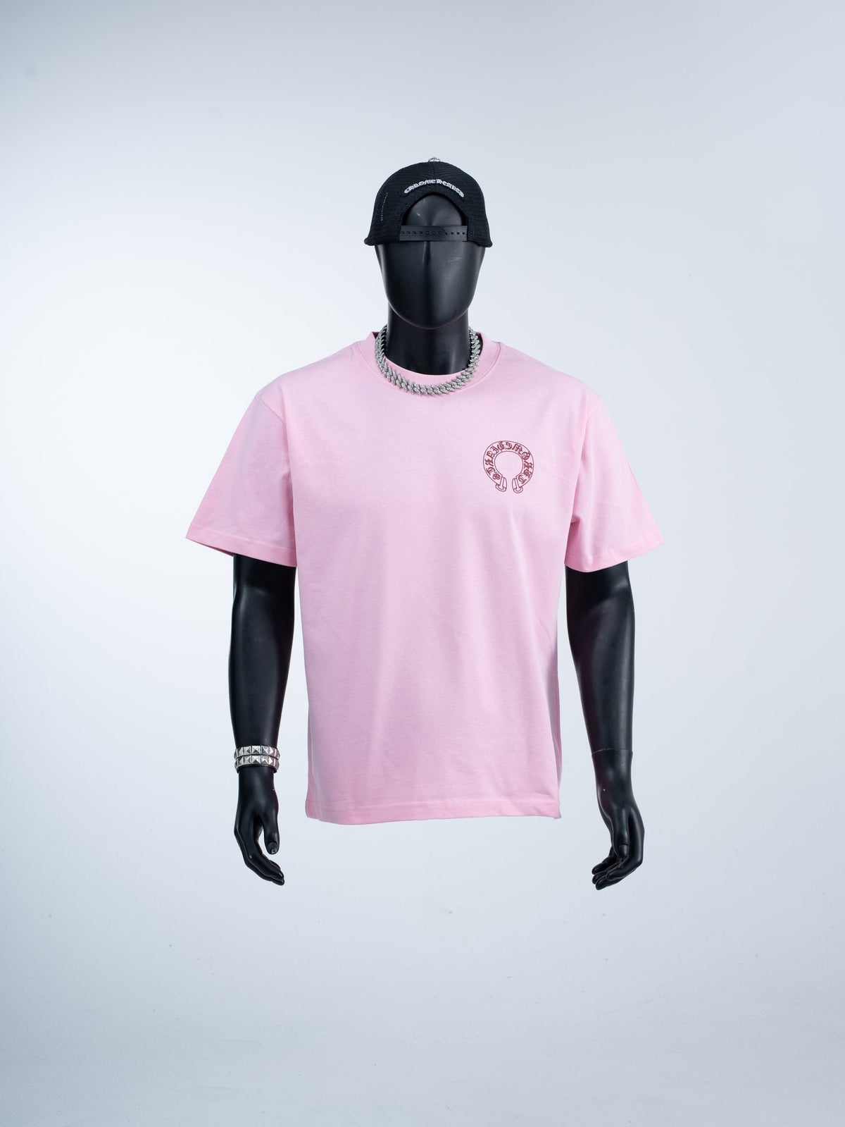 Chrome Hearts Pink Horseshoe Graphic T-Shirt