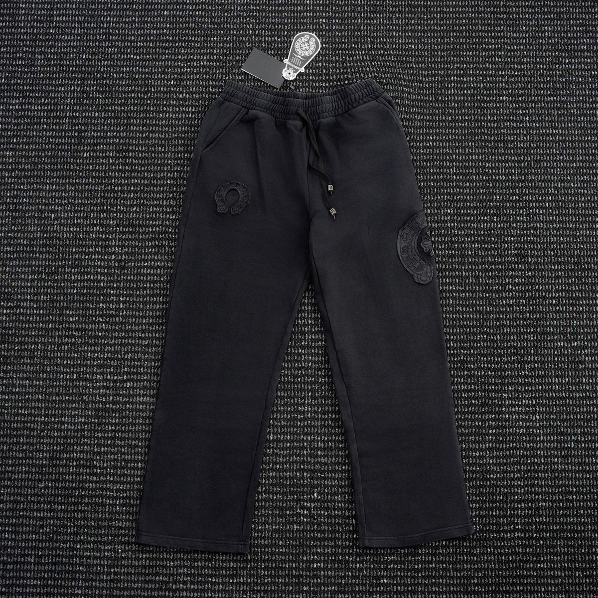 Chrome Hearts Horseshoe Embroidered Black Pants