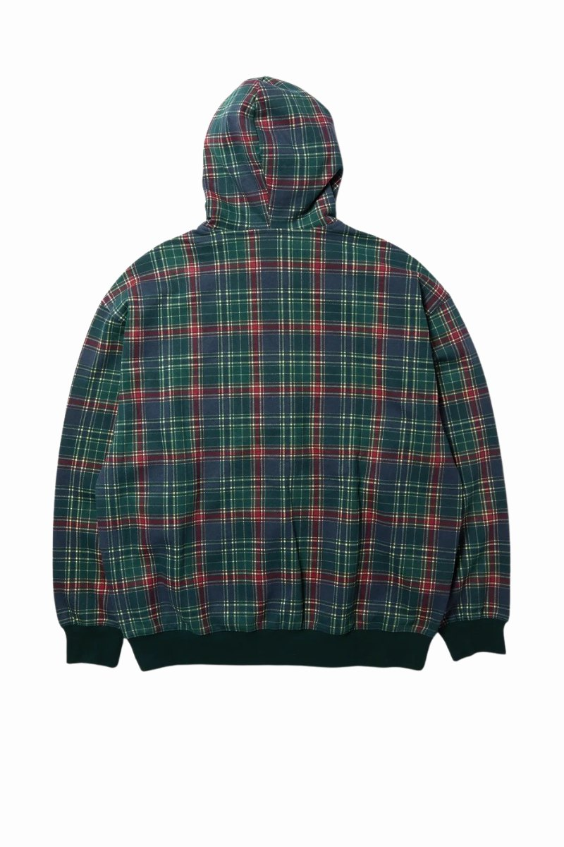 HUF SWEAT PATCH ARCH PLAID ZIP HOODED Forest