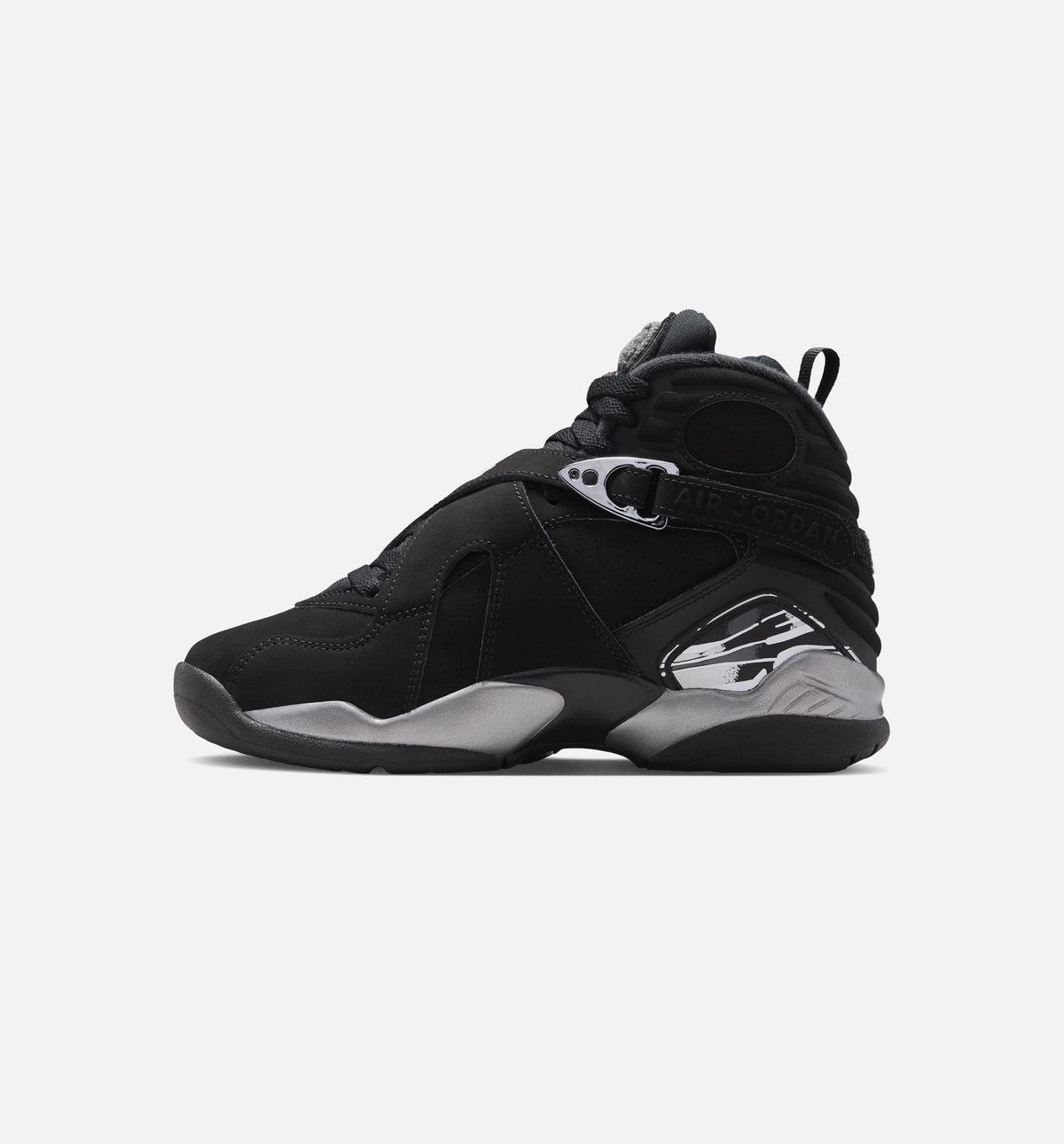 Air Jordan 8 Retro Chrome – Grade School Lifestyle Shoe | Black/White/Light Graphite