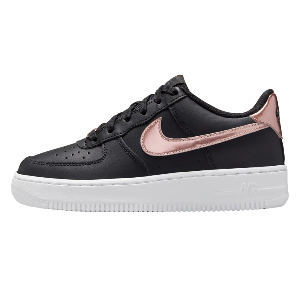 Grade School Nike Air Force 1 SE Black/MTLC Red Bronze-White (HF5482 001)