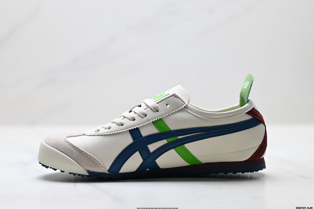 Onitsuka Tiger Retro Low Top White Navy Green Red Unisex Shoes Style 06