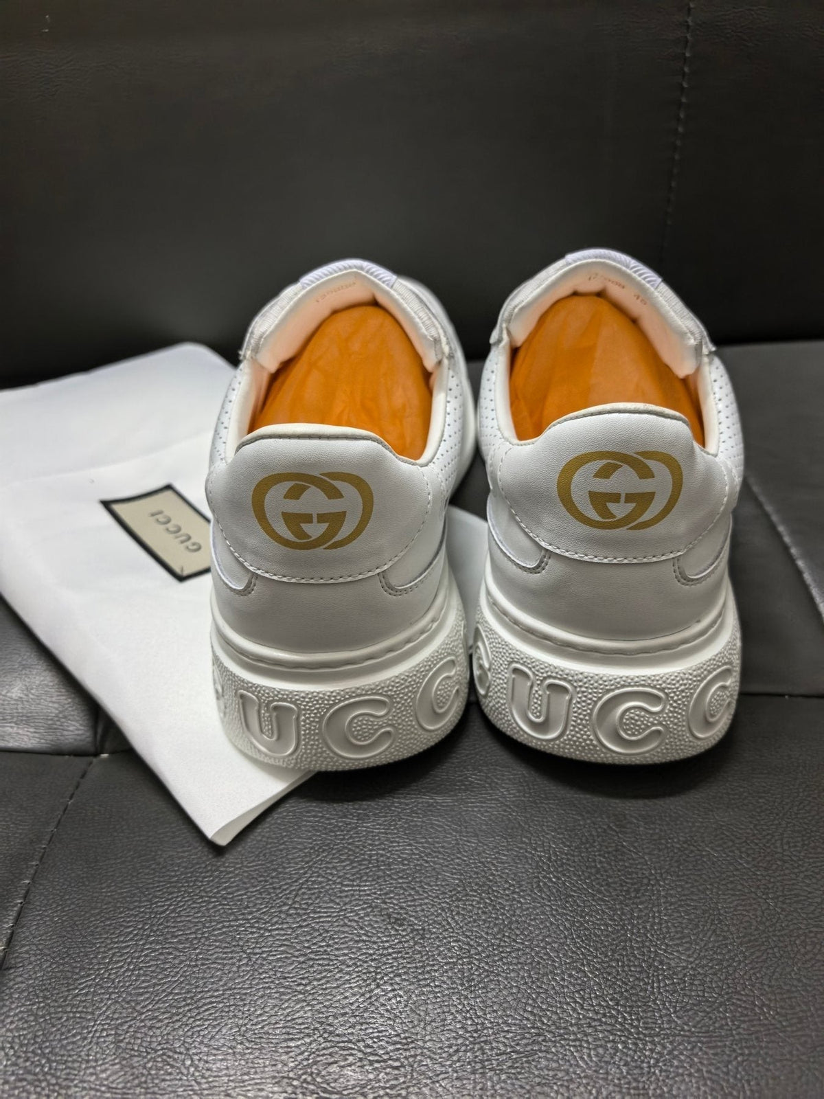 Gucci Men's Light Gray and White Sneakers
