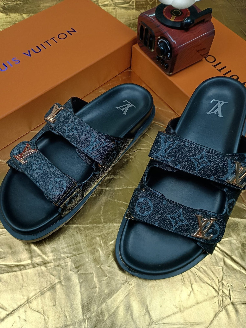 Louis Vuitton Monogram Double-Strap Slide Sandals
