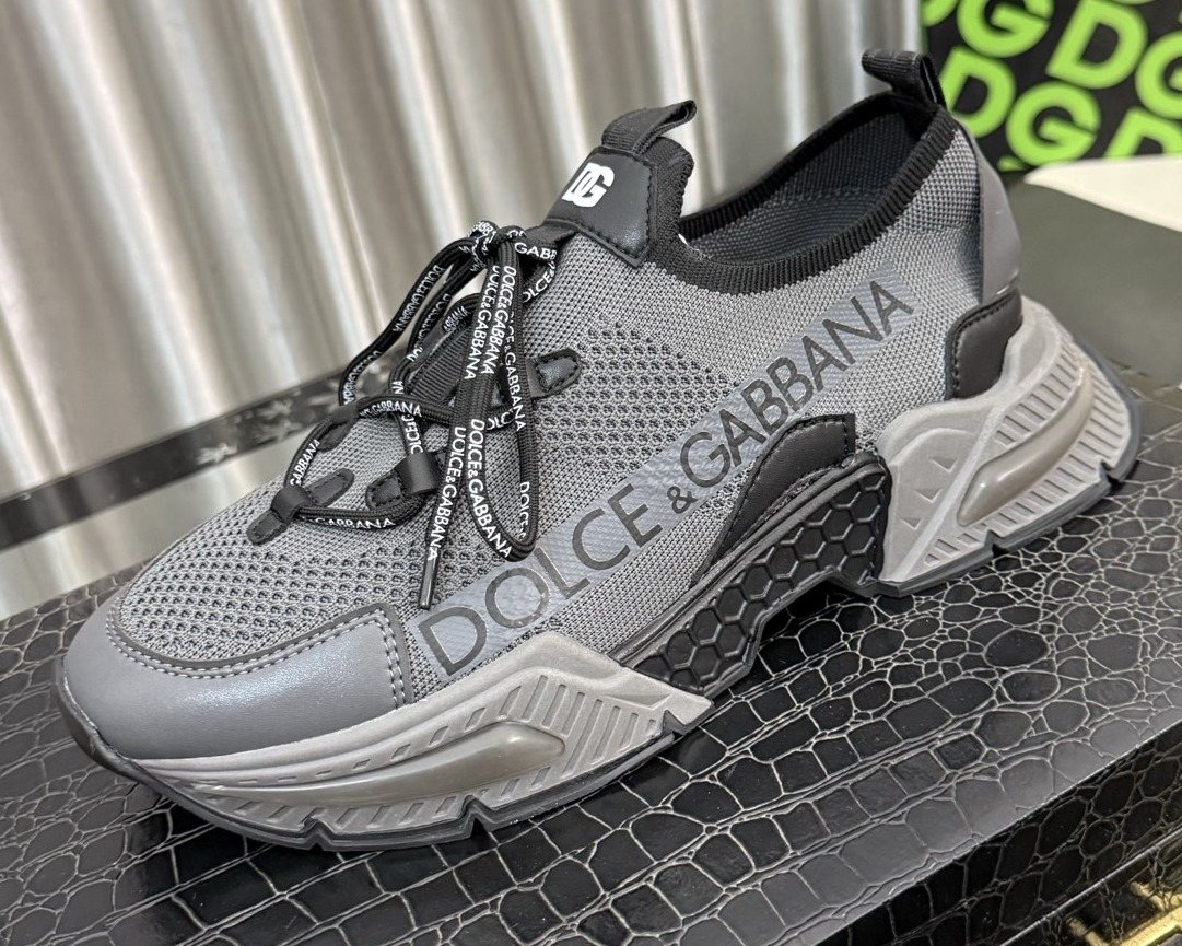 Dolce & Gabbana Gray and Black Chunky Sneakers