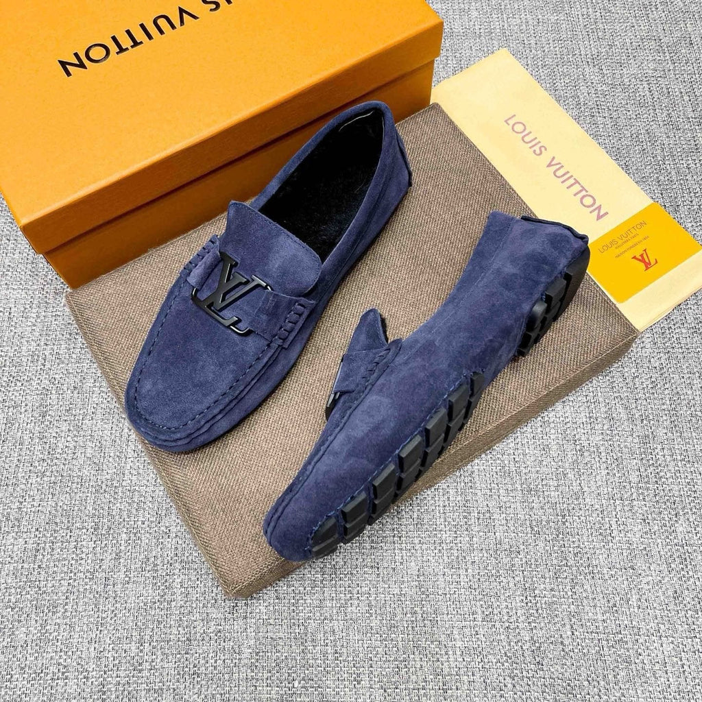 Louis Vuitton Men's Navy Blue Hardware Loafers