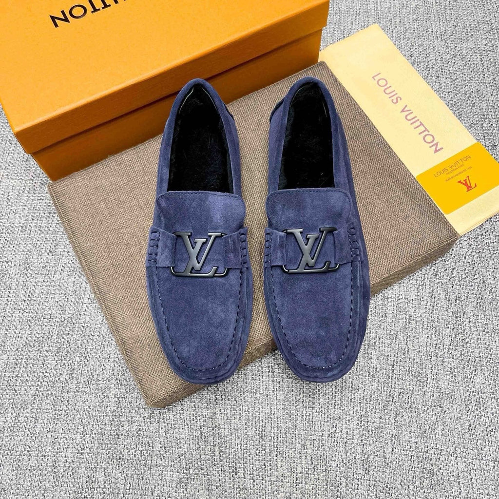Louis Vuitton Men's Navy Blue Hardware Loafers