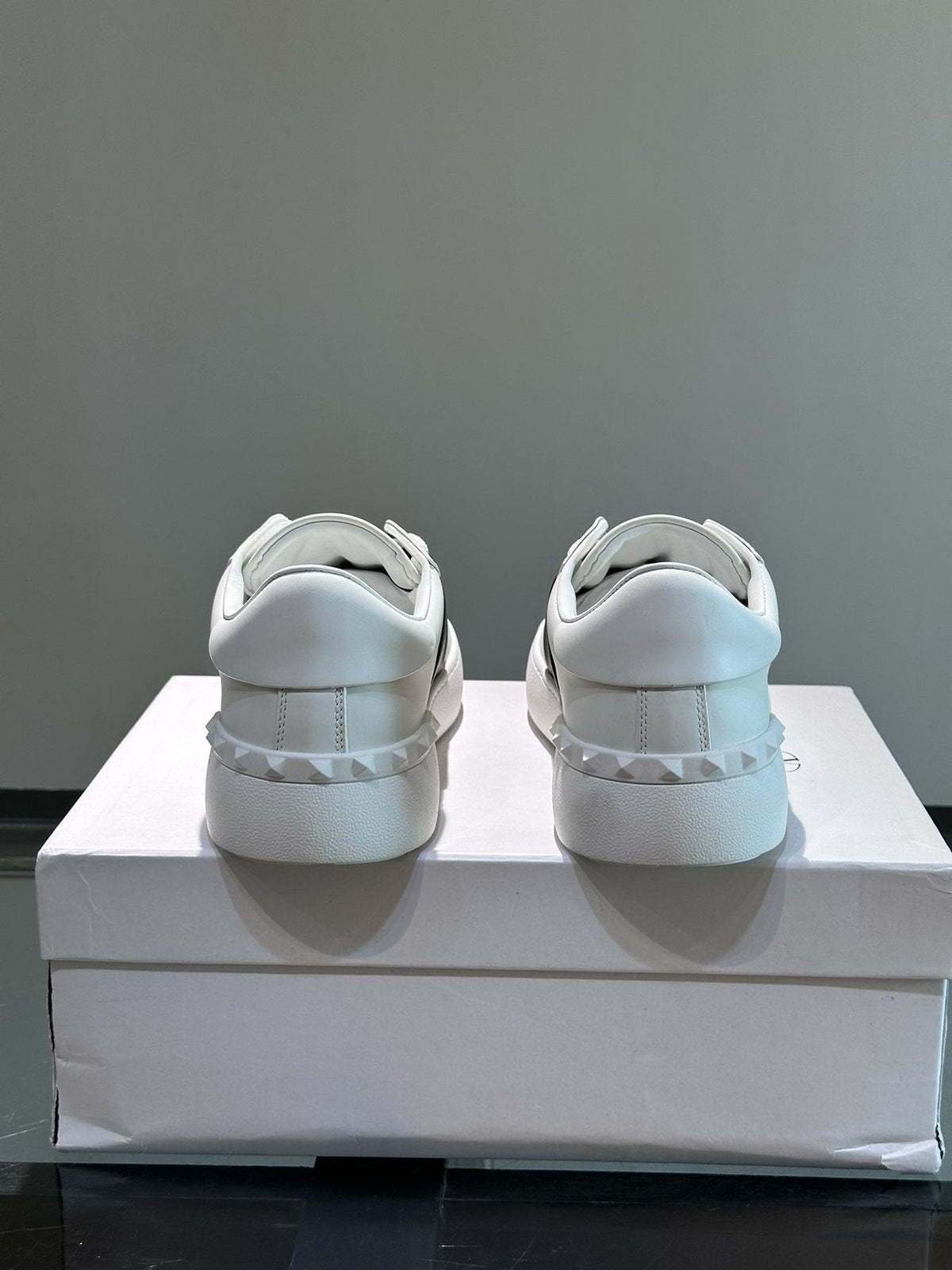 Valentino White Sneakers with Black Strap