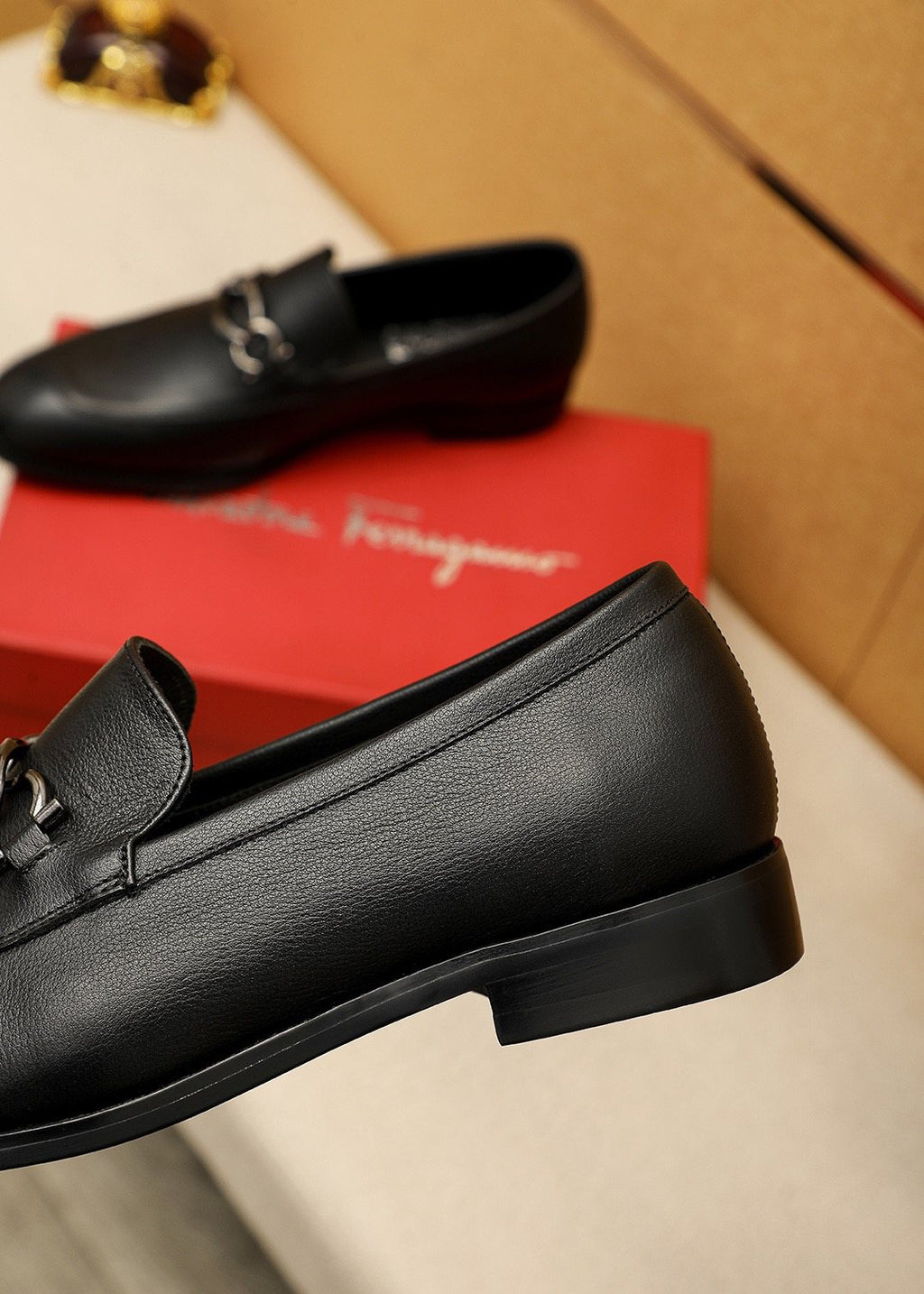 Ferragamo Men's Black Bit Loafers - Stacked Heel