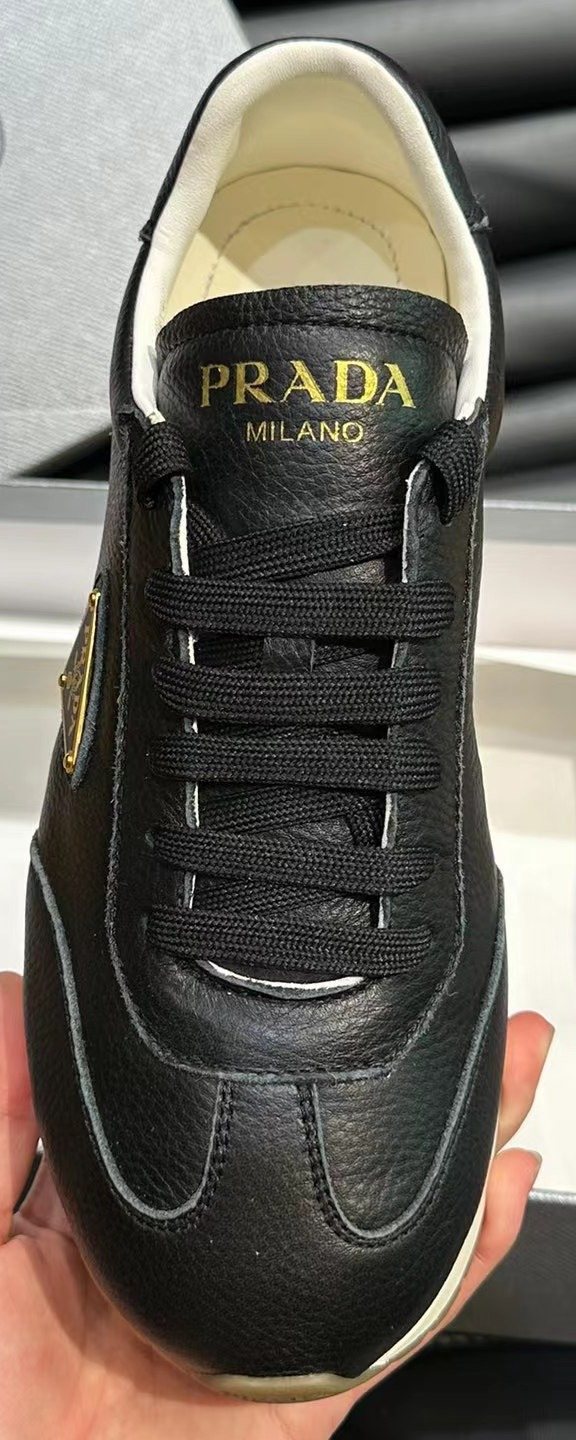 Prada Men's Black Low-Top Logo Sneakers