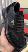 Prada Men's Black Triangle Badge Sneakers