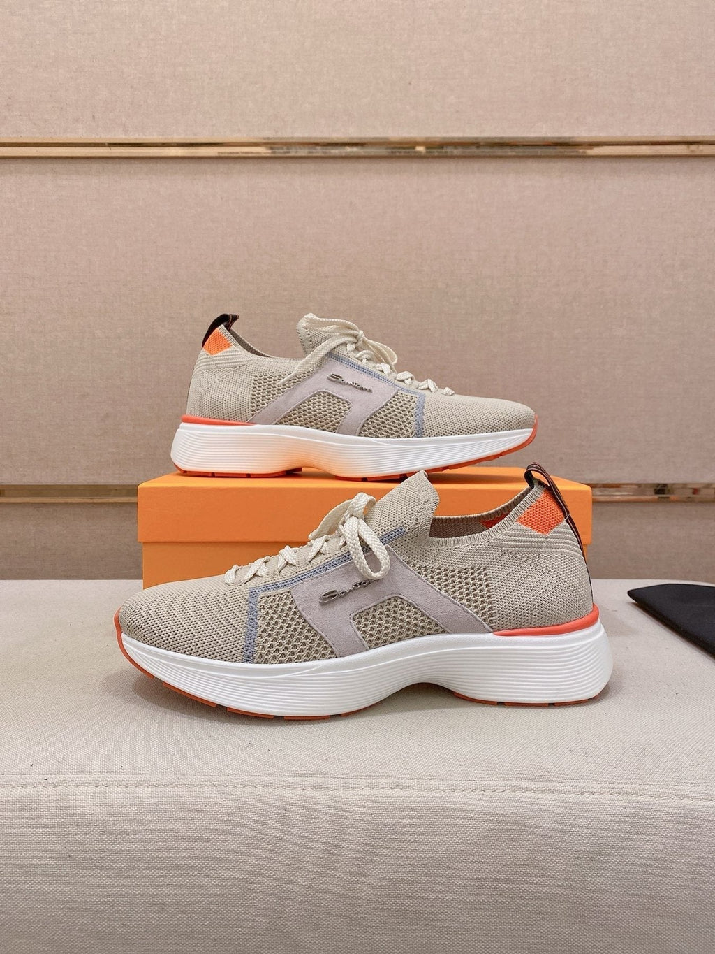 Santoni Men's Knit Panel Sneakers
