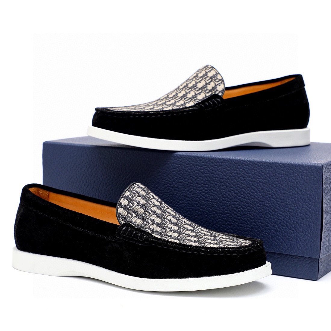 Dior Patterned Vamp Slip-On Shoes