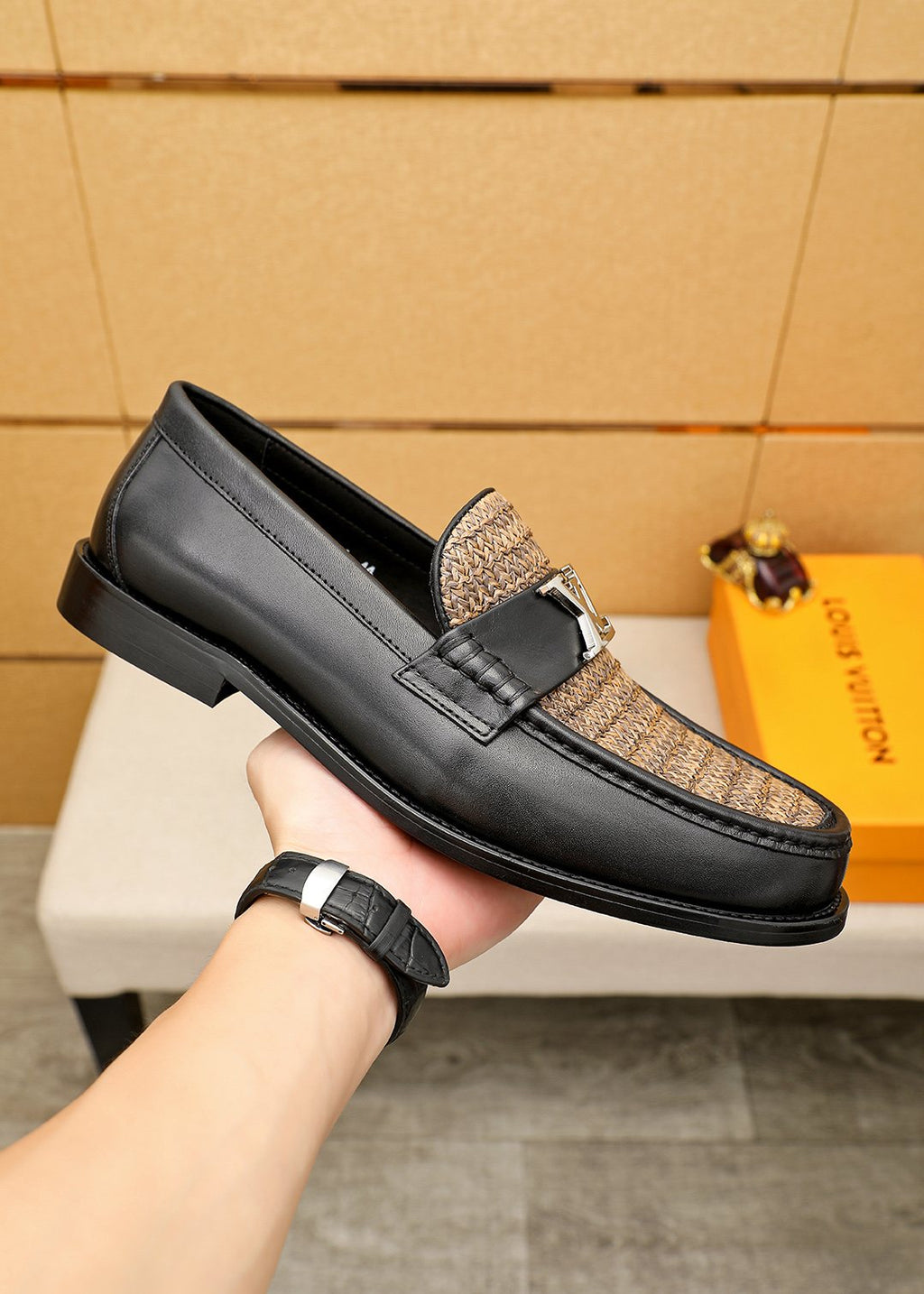 Louis Vuitton Textured Hardware Loafers