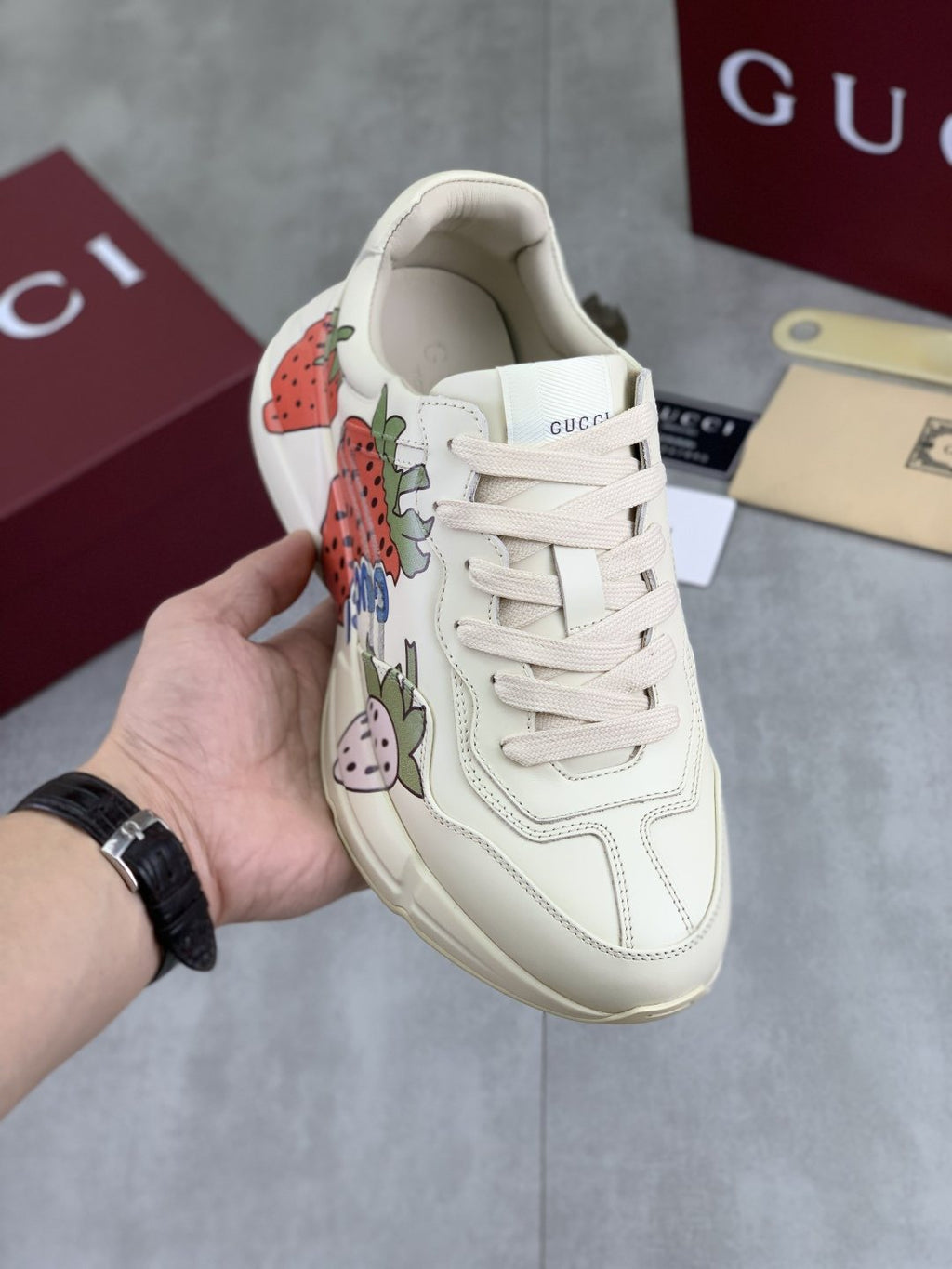 Gucci Strawberry Graphic Chunky Sneakers