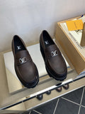 Louis Vuitton Men's Metal Logo Loafers