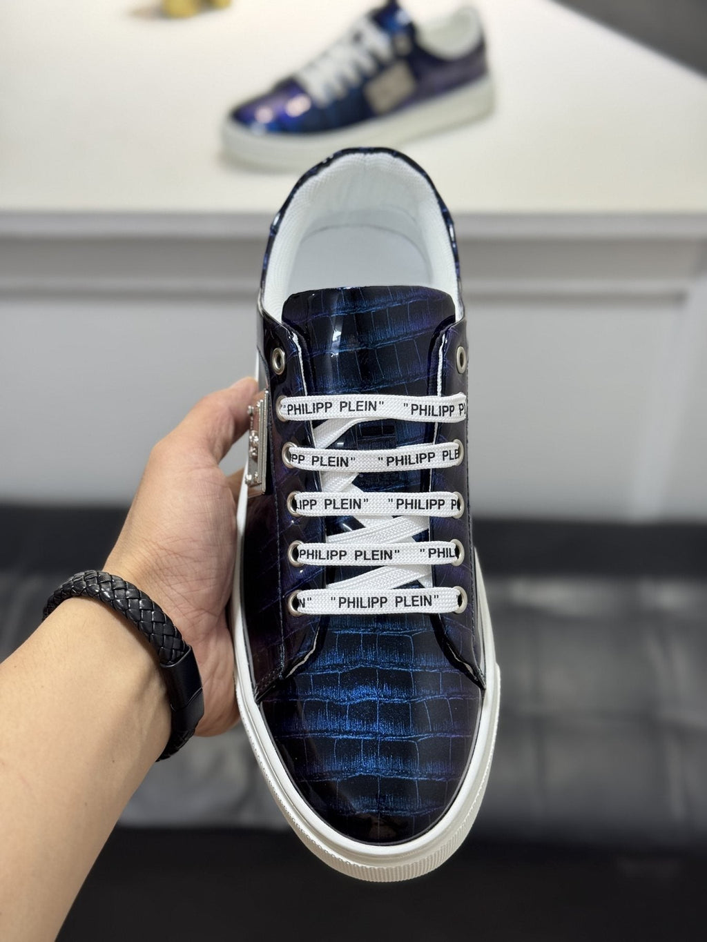 Philipp Plein Men's Textured Low-Top Sneakers - Textured Patterned Upper