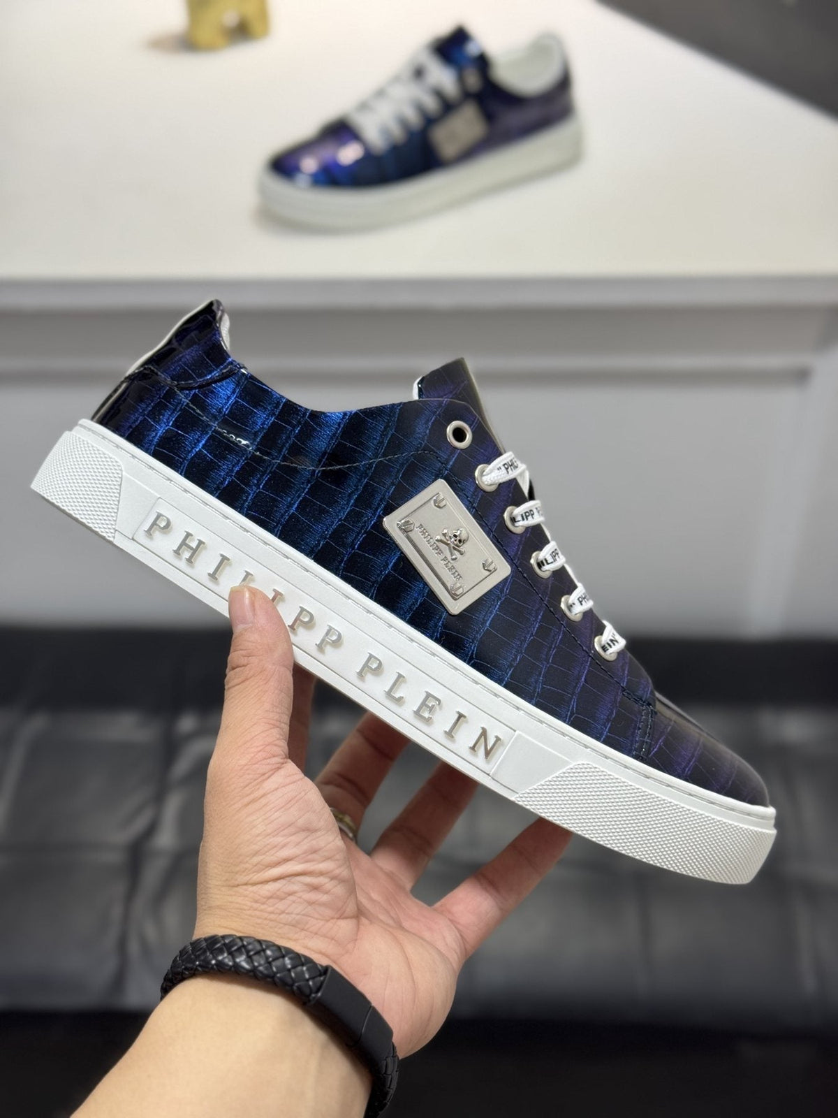 Philipp Plein Men's Textured Low-Top Sneakers - Textured Patterned Upper