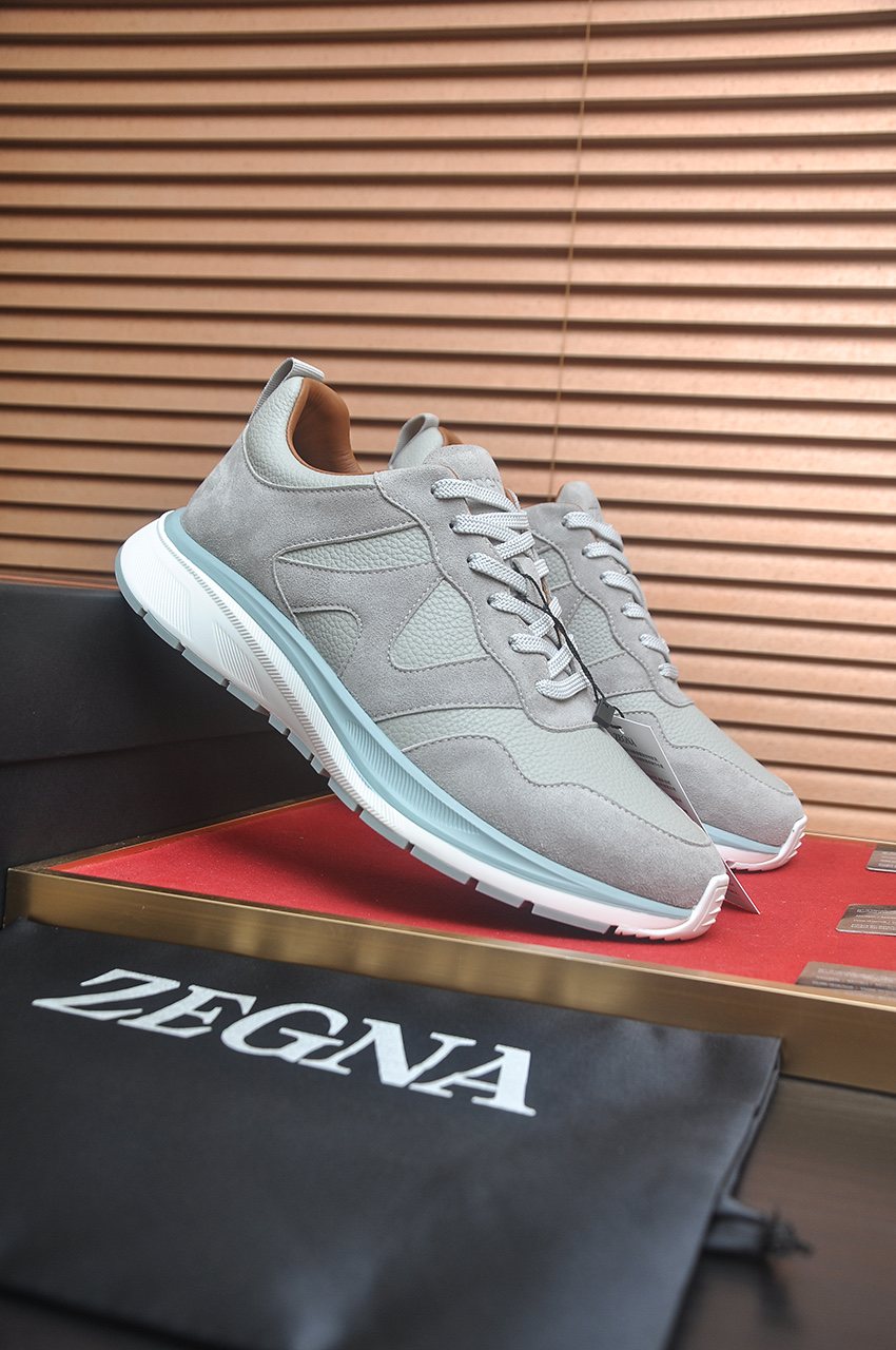 Zegna Men's Low-Top Panel Sneakers