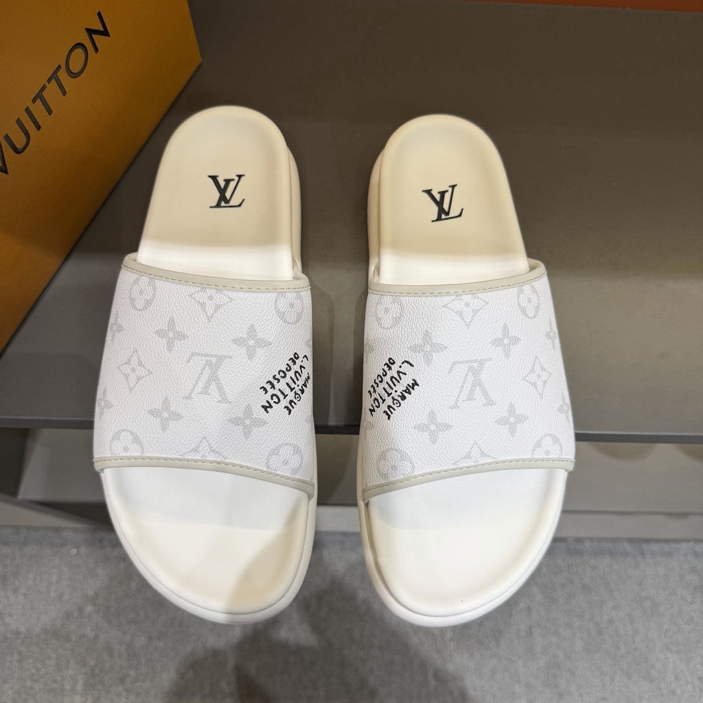Louis Vuitton Monogram Pattern Slide Sandals