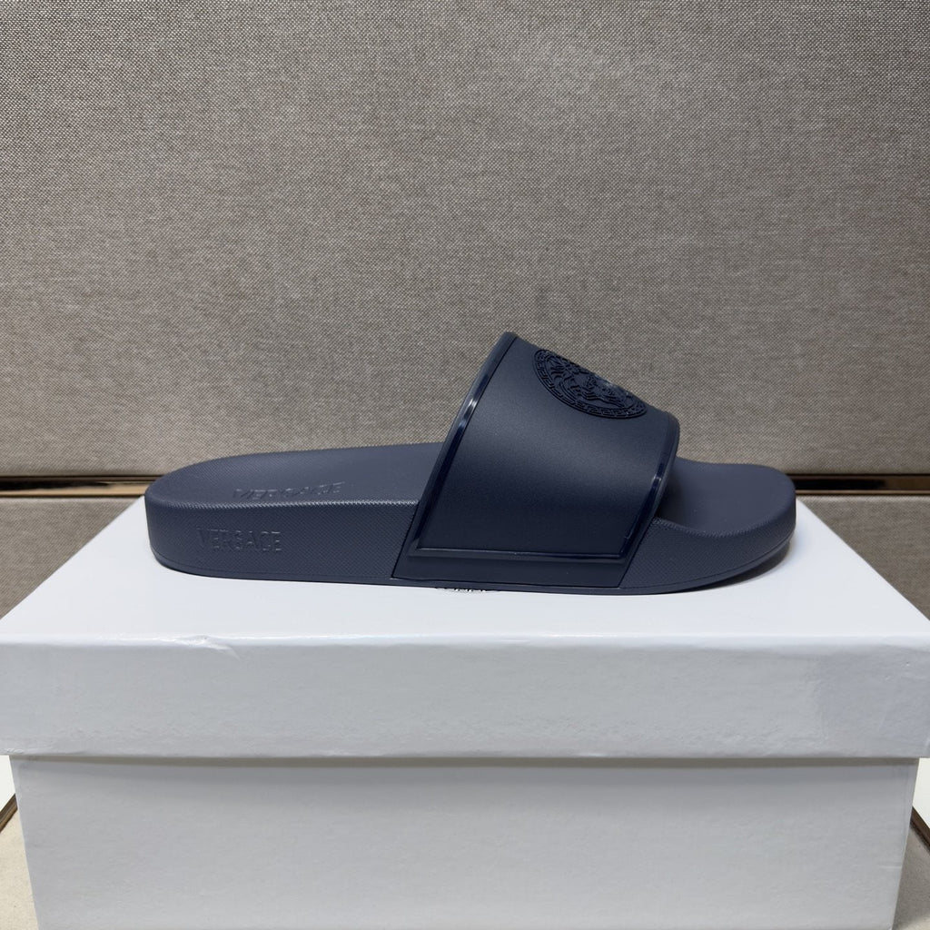 Versace Men's Embossed Strap Slide Sandals